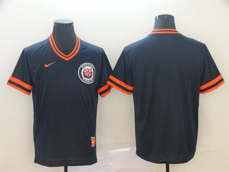 Men Detroit Tigers Blank Dark blue Nike Cooperstown Collection Legend V-Neck MLB Jersey